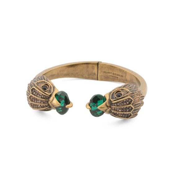 KURT GEIGER LONDON emerald Eagle Stone Hinge Bangle Bracelet